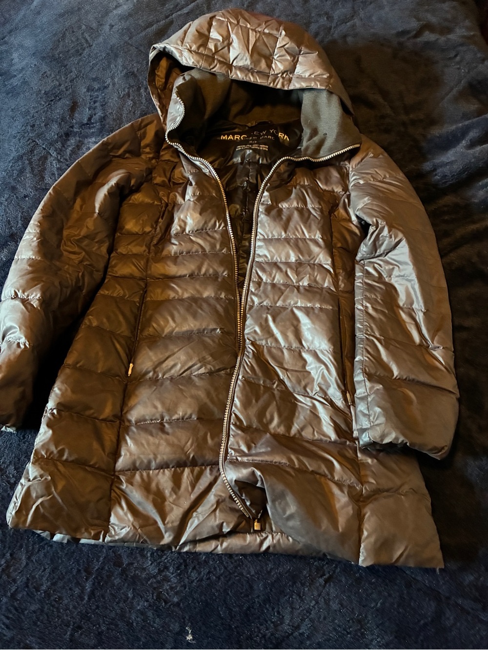 Marc Jacobs Olive Quilted Hooded Puffer Jacket